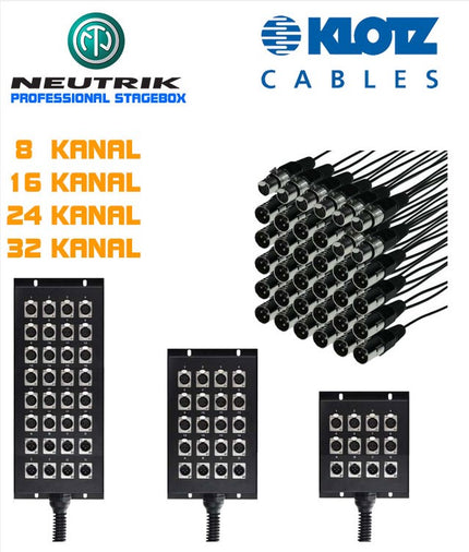 Klotz Neutrik Stage Box - 8 Channels - 05 Meters