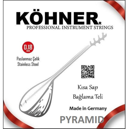 Köhner Pyramid Saz String 0 18 Short Neck Baglama String