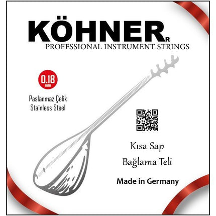 Köhner Pyramid Saz String 0 18 Short Neck Baglama String