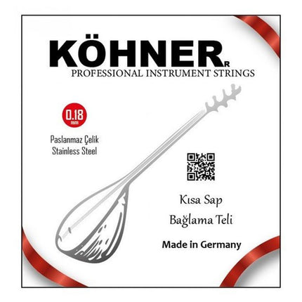 Köhner Saz Teli 018 Kısa Sap Bağlama Teli