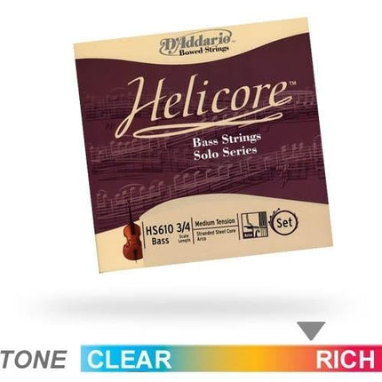 KONTRABAS TEL SETİ, HELICORE, SCALE 3/4, BASS SOLO