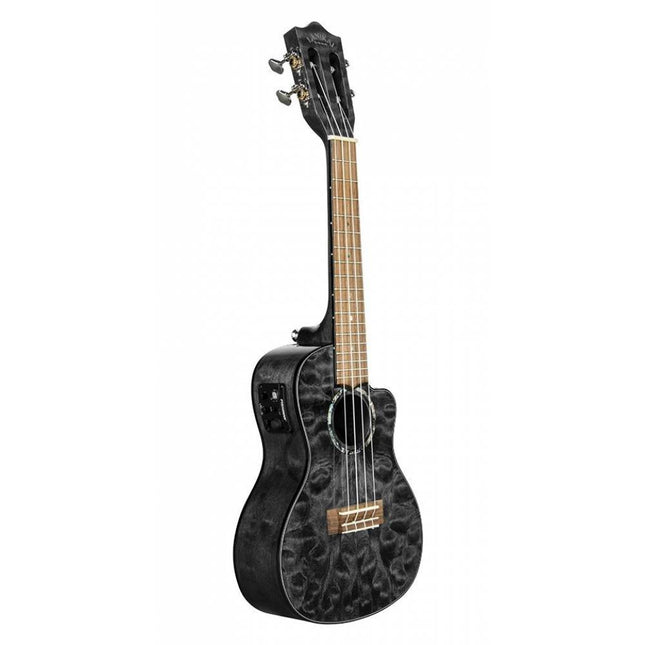 Lanikai QM-BKCEC Quilted Maple Concert Electro Ukulele 