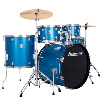 Ludwig Accent Fuse Blue Sparkle Acoustic Drum Set 