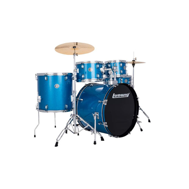 Ludwig Accent Fuse Blue Sparkle Acoustic Drum Set 