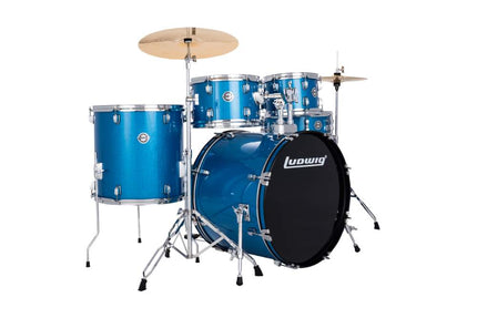 Ludwig Accent Fuse Blue Sparkle Acoustic Drum Set 