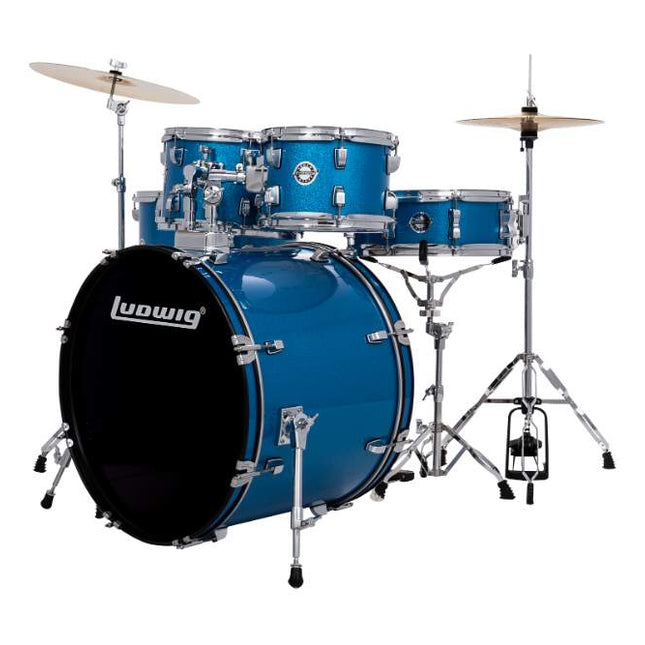 Ludwig Accent Fuse Blue Sparkle Acoustic Drum Set 