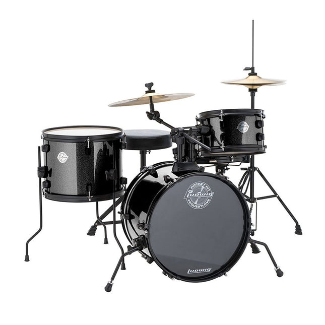 Ludwig The Pocket Kit By Questlove Black Sparkle Acoustic Drum Set for Kids