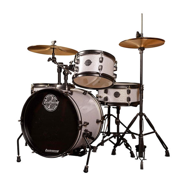 Ludwig The Pocket Kit By Questlove Silver Sparkle Acoustic Drum Set for Kids