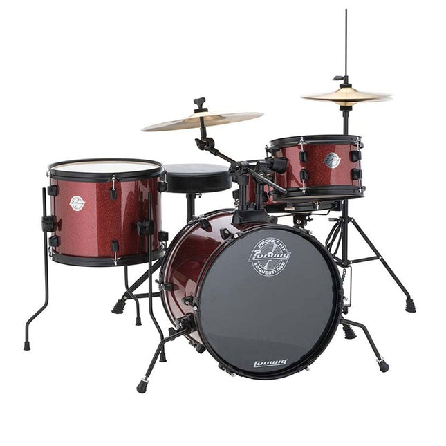 Ludwig The Pocket Kit By Questlove Wine Red Sparkle Acoustic Drum Set for Kids