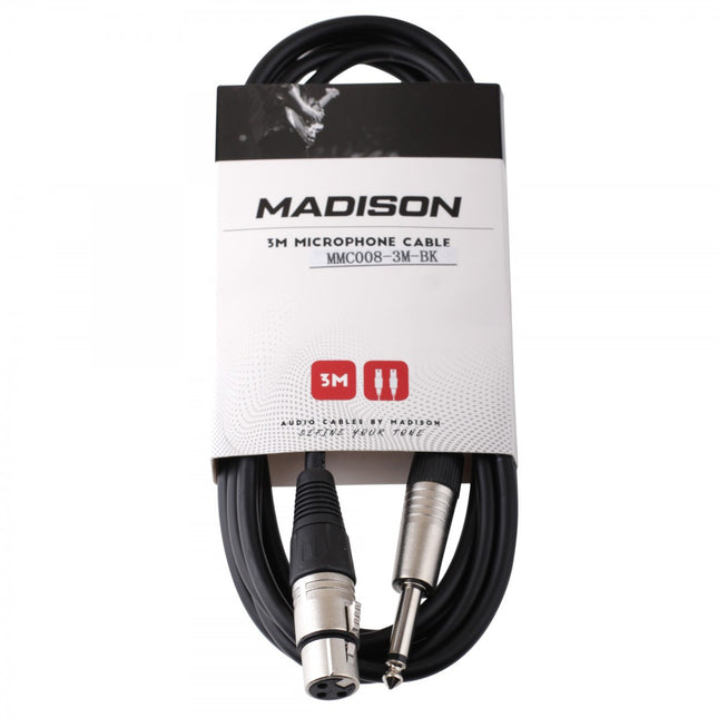 Madison Microphone Cable Nail Jack - XLR 3 Meters - BLACK 