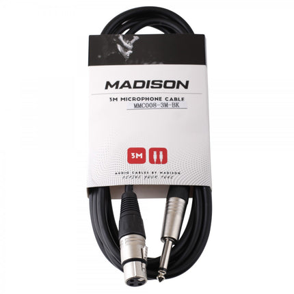 Madison Microphone Cable Nail Jack - XLR 3 Meters - BLACK 