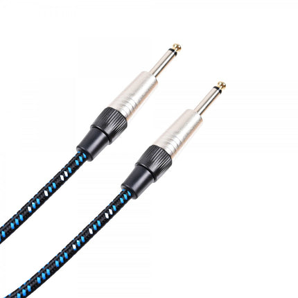 Madison Braided Fabric Guitar Cable 6 Meters - BLACK BLUE STRIPED