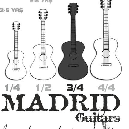Madrid Mcg-034 36 Mavi Siyah Junior Klasik Gitar