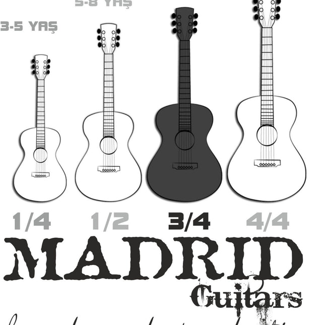 Madrid Mcg-034 36 Mavi Siyah Junior Klasik Gitar