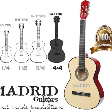 Madrid Mcg-125 Rds-Red Black 39 Classical Guitar Full Size