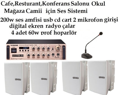 Shop School Mosque Restaurant Prof Sound System Package