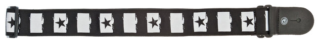 PLANETWAVES 50C01 GİTAR ASKISI, DOKUMA, YILDIZ-SİYAH BEYAZ ROCK STAR