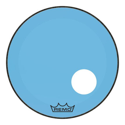 REMO P3-1322-CT-BUOH POWERSTROKE® P3 22 inch Blue Perforated Bass Drum Head