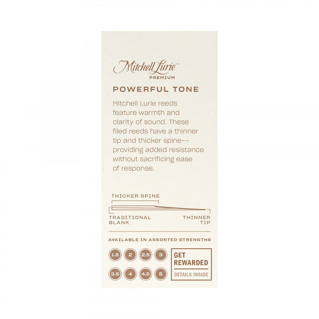 Rico M.Lurie Prem. RMLP5BCL250 Sib Klarnet Kamışı No:2,5