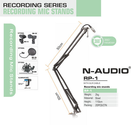 Rp-1 50cm Acrobat Table Mounted Mic Stand with Cable