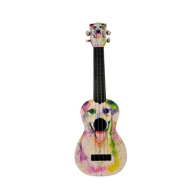 Soprano Ukulele Köpek Desen Kapak