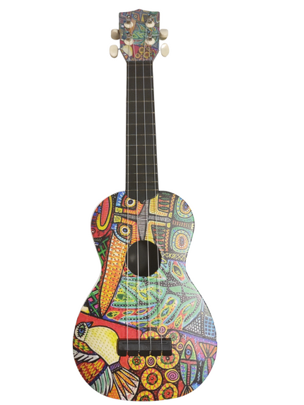 Soprano Ukulele Kuş Desenli Kapak