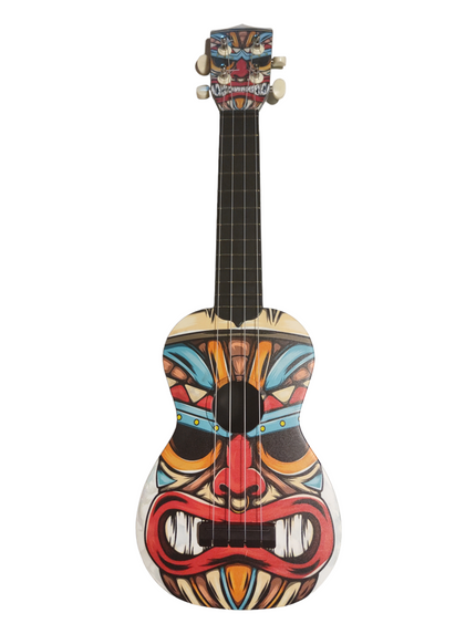 Soprano Ukulele Face Patterned Cover