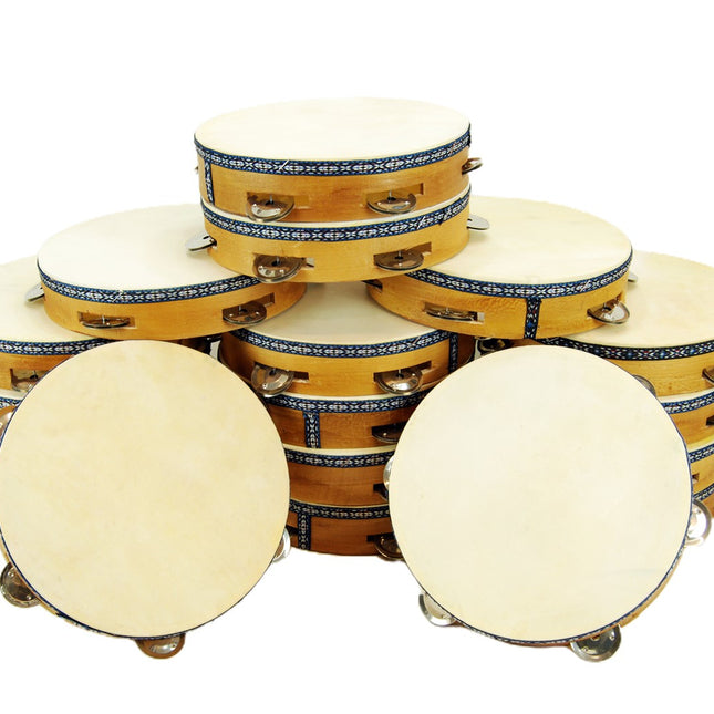 Tambourine with Bells and Leather 22 cm DZD22