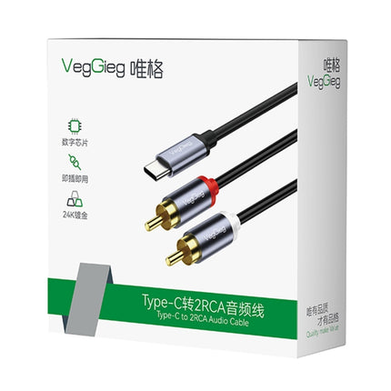 V-A621 Type-C to 2 RCA Audio Cable 1.5 Meters