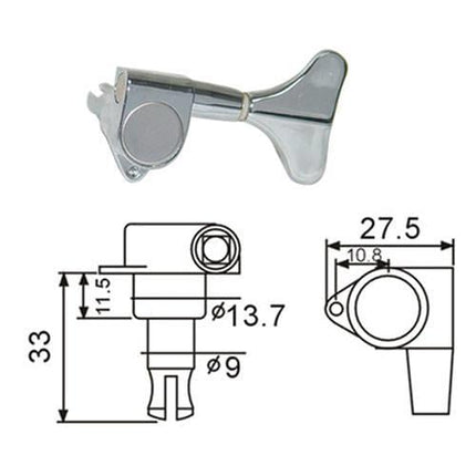 VALENCIA BMH7105CRR4 BASS GİTAR KULAĞI KROM, 4 SAĞ
