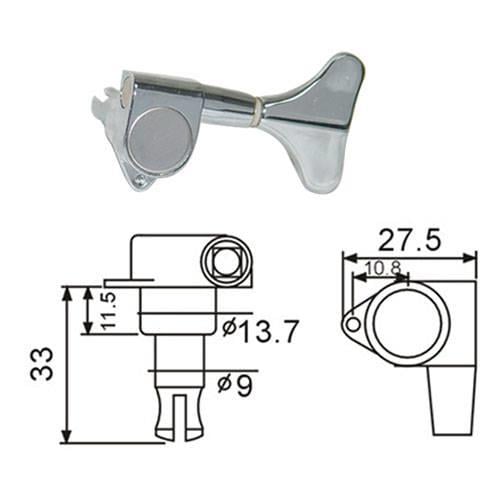 VALENCIA BMH7105CRR4 BASS GİTAR KULAĞI KROM, 4 SAĞ