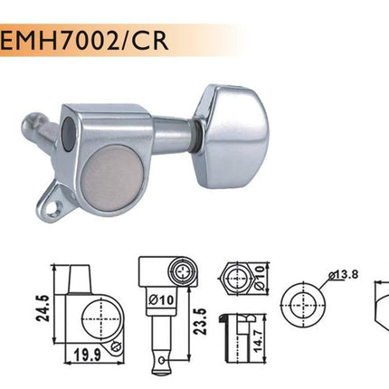 VALENCIA EMH7002CRR6 ELEKTRO GİTAR BURGUSU, 6'LI SET, SAĞ, KROM