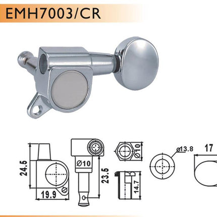 VALENCIA EMH7003CRR6 ELEKTRO GİTAR BURGUSU, 6'LI SET, SAĞ, KROM, YUVARLAK