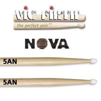 VICFIRTH N5AN BAGET NOVA 5A NYLON TIP, HICKORY, 16"x0.565"
