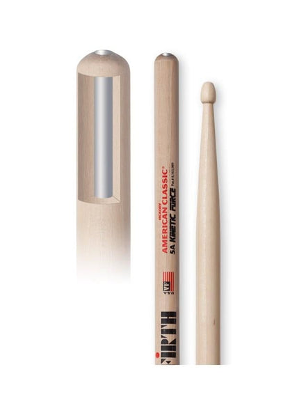 VICFIRTH V5AKF BAGET 5A WOOD KINETIC FORCE, HICKORY, 0.565