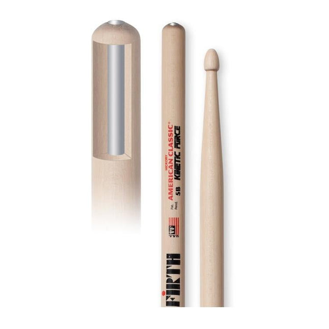 VICFIRTH V5BKF BAGET 5B WOOD KINETIC FORCE, HICKORY, 0.595