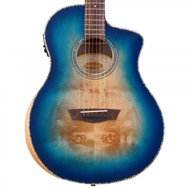 Washburn BTA-BLUBCE Bella Tono Vite Alure Burl Electric Acoustic Guitar 