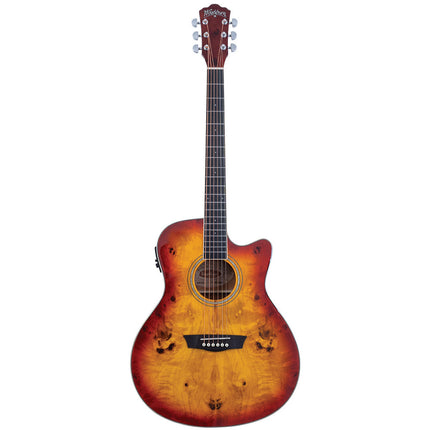 Washburn Deep Forest Burl Ace Amber Fade Electric Acoustic Guitar 