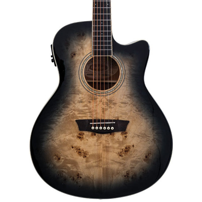 Washburn Deep Forest Burl Ace Black Fade Electric Acoustic Guitar 