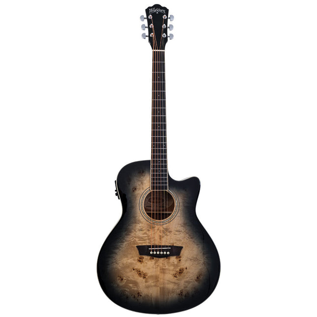 Washburn Deep Forest Burl Ace Black Fade Electric Acoustic Guitar 