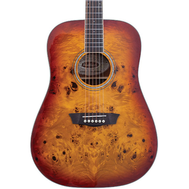 Washburn Deep Forest Burl Amber Fade Acoustic Guitar 