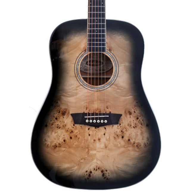 Washburn Deep Forest Burl Black Fade Acoustic Guitar 