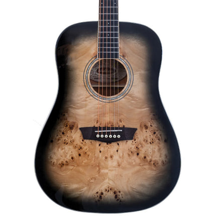 Washburn Deep Forest Burl Black Fade Acoustic Guitar 