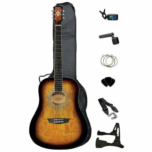 Washburn WSHAGPAKQTTB Exclusive Acoustic Guitar Package 