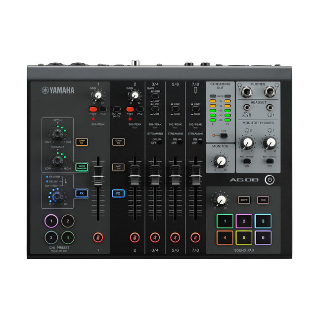 Yamaha AG08 All In One 8 Channel USB Mixer (Black)