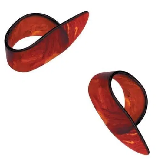 Planet Waves 5CSH4-5 Kabuk Görünümlü Orta Boy (Medium) Başparmak Penası (5'li Paket - Orta Seviye) | Ergonomik Parmak Tasarımı, Klasik Selüloit Hissiyatı ve Sıcak Tonlar