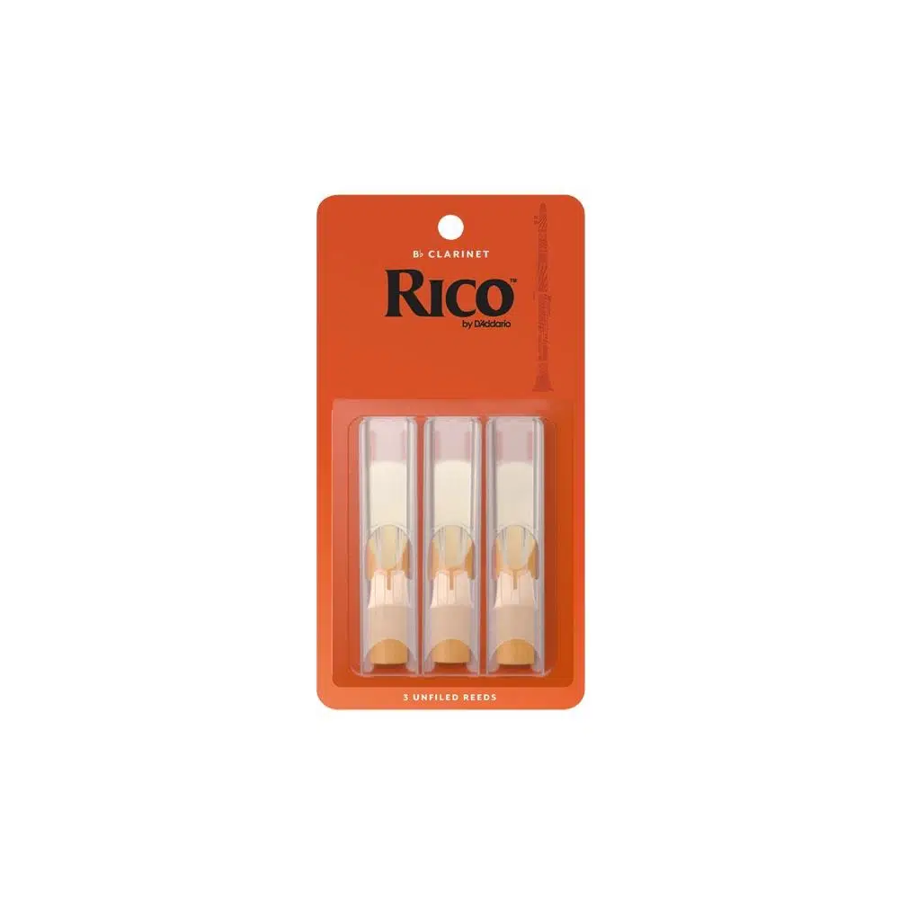 Rico RCA0315 Orange Box Bb Klarnet Kamışı No: 1.5 (Başlangıç/Eğitim) - 3'lü Paket | Standart Kesim, Kolay Çalım ve Başlangıç Seviyesi