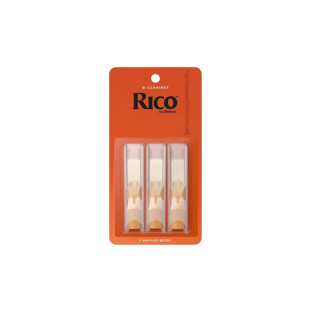 Rico RCA0320 Orange Box Bb Klarnet Kamışı No: 2.0 (Başlangıç/Eğitim) - 3'lü Paket | Standart Kesim, Kolay Çalım ve Deneme Paketi