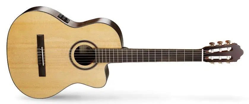 Cort AC160CFNAT Cutaway Elektro Klasik Gitar (Orta Seviye) | Ladin Kapak, Dahili Preamp ve EQ Sistemi, Kesik Kasa (Cutaway) Tasarımı