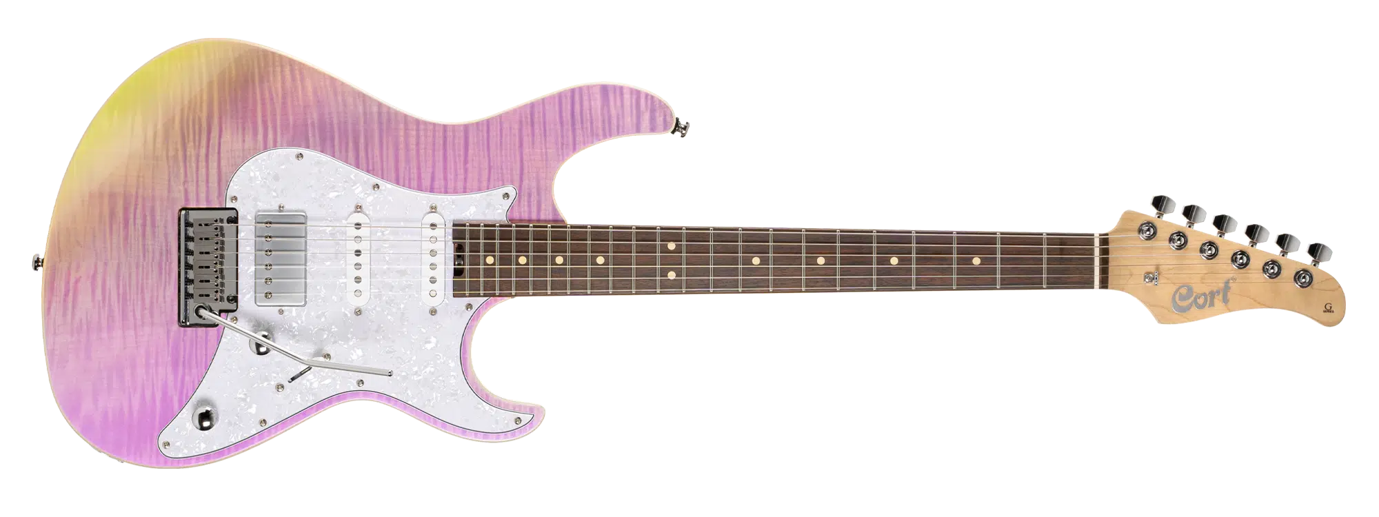 Cort G280 SELECT TCP Elektro Gitar | Transparan Mor - SSH Manyetik Dizilimi